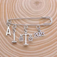 2023.2024.2025 Layer pin, justice balance pin, judge hammer pin, gift for law students, A-Z initial pin
