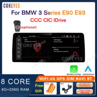 COREYES 12.3'' Carplay Android Auto For BMW 3 Series E90 E91 E92 E93 2005-2012 CCC CIC System Car Radio Multimedia Player iDrive