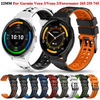 22mm Silicone Watch Straps For Garmin Venu 3 Venu3 /Venu 2 Venu2 Replacement Smartwatch Band Wristband Bracelet Belt Accessories