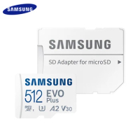 Samsung 512GB EVO PLUS Memory Card Read Speed Up To 130 MB/S A2 V30 Microsd Class 10 U3 TF Card UHS-I Micro SD Card