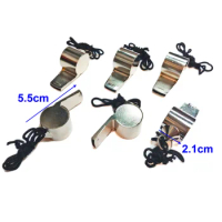 6 Pcs Silver Coach Metal Loud Emergency Sports Soccer Football Whistles With Lanyard For Referee Coache Teacher Kids Training
