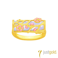 【Just Gold 鎮金店】喜•玲瓏純金系列 黃金戒指