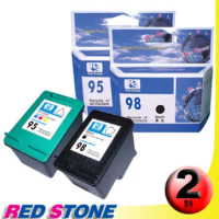 RED STONE for HP C9364WA+C8766WA環保墨水匣NO.98+95一黑一彩