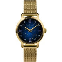 【TIMEX】天美時 星空系列 31毫米湛藍水晶漸層手錶 金 TXTW2V51900