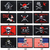 Sparrow Skull SCARF PIRATE JOLLY ROGER DEAD MAN'S CHEST USA FLAG CROSSS WORDS BONES Pinup Don't Tread On Me patch
