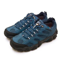 【男】LOTTO 專業多功能防水戶外踏青健行登山鞋 REX ULTRA系列 藍黑 3586