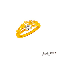 J code真愛密碼金飾 幸福小公主黃金/水晶戒指