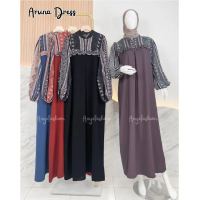 Aruna Dress / Dress Motif / Dress Kombinasi / Gamis Kombinasi / Gamis Motif