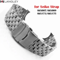 316L Stainless Steel Watch Band for Seiko SKX007 SKX009 SKX173/175 Wristband 20mm 22mm Strap Curved/Straight End Link Bracelet