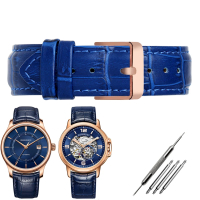 สายนาฬิกาหนังแท้ สีน้ำเงิน สำหรับนาฬิกา Citizen rossini ขนาด 14mm 16 18 20mm 21mm 22mm 23mm ขายส่ง