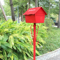 Metal Security Post Mount Mailboxes Outdoor Garden Park Villa Rain Proof Postbox Newspaper Letter Safe Locking Letterbox