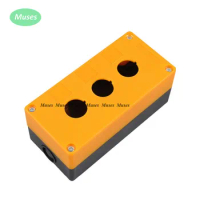 Yellow 3 Holes Push Button Control Station Switch Box Waterproof Push Button Box 150*71*64mm