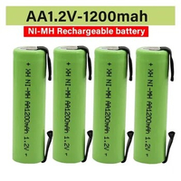 Full original 100% 1.2V AA rechargeable battery, 1200mah, nickel hydrogen, with welding needles, DIY electric toothbrush shaver