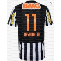Áo bóng đá Santos Neymar dành cho nam và nữ, áo thun in họa tiết 3D dùng cho thể thao ngoài trời, th