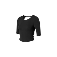 Black Label Signature Power Rise Inpad 5" Short Sleeve Sports Top Atasan Olahraga Wanita - XFL1BL150