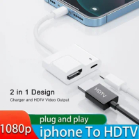 Lightning to HDMI Digital AV Adapter for iPhone 14/13/iPad to 1080P TV/Card Reader/USB/Ethernet Supp