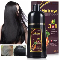Hair Dye Herbal Brown Hair Dye Hair Dye Shampoo Instant Coloring Shampoo 3 In 1 Natural Black Color for Men Women