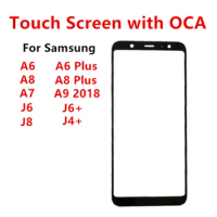 Touch Screen For Samsung Galaxy A6 A8 Plus A7 A9 2018 J4 J6 J8 + Out Glass LCD Front Panel Lens With OCA Glue
