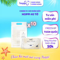 Combo 10 gói khăn giấy Hoppi 3 lớp gói 40 tờ