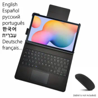 For Samsung Galaxy Tab S6 Lite 10.4 2020 SM-P610 SM-P615 Case Keyboard Russian Spanish Arabic Hebrew Korean Keyboard Cover