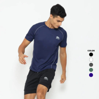 MANIAK Baju Olahraga Pria Wanita Lengan Pendek Kaos Running Gym Lari Bulutangkis Fitness Berpori Nya