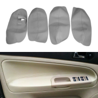 LHD สำหรับ VW Passat B5 1998 1999 2000 2001 2002 2003 2004 2005ภายในรถประตู Handle Armrest แผงไมโครไฟเบอร์ฝาครอบหนัง