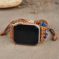 Bohemia Imperial Jasper Stone Apple Watch Strap Handcrafted Beaded Bracelet Band 38-45mm Apple Watch Band Women Healing Jewelry