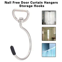 Curtain Organizer Hooks 2Pcs Practical Easy Installation Long-Lasting No Drilling Door Curtain Hanger Hooks Household Supplies