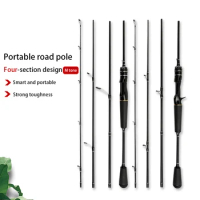 Carbon Fishing Rod M Ton Fishing Pole Carbon Fiber Hand Rod 4 Sections Hand Rod 5.9/ 6.9 Ft For Outdoor Freshwater Saltwater