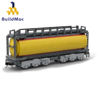 BuildMoc Union Pacific GTEL 8500 Tanker Building Blocks Freight Train Vehicle Track Model Bricks Toys For Children Birthday Gift