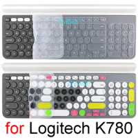 K780 Keyboard Cover for Logitech K780 Wireless Bluetooth Transparent Clear Black Film Silicone TPU Protector Skin Case Slim