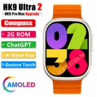 2023 New HK9 Pro Smart Watch Series 8 2.02 Inch Amoled Screen Compass NFC  Bluetooth Call Smartwatch Men Woman For Android IOS - AliExpress