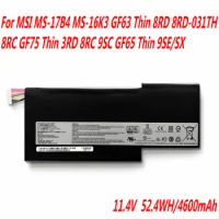 Original BTY-M6K Laptop Battery For MSI MS-17B4 MS-16K3 GF63 Thin 8RD 8RD-031TH 8RC GF75 Thin 3RD 8RC 9SC GF65 Thin 9SE/SX