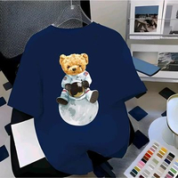 Kaos Atasan dewasa WANITA T-shirt kaos Oblong Distro MOTIF BEAR XL Navy