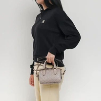 Tas GUCCI GG MONOGRAM TAUPE MINI DUFFLE BAG WITH LS 100% ORIGINAL 15X4X10CM