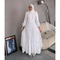 Gamis Fuji Gamis Brukat Dress Muslim Wanita Gamis Kondangan Gamis Lebaran putih One Size