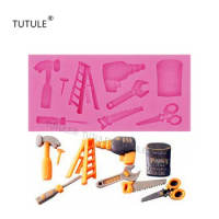 Gadgets-DIY Hardware Tools SILICONE MOLD Includes Paint Ladder Hammer Saw Drill Scissors Screwdriver &amp; More Food Grade mold