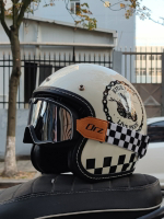 ORZ復古哈雷頭盔男女3C認證電動摩托車3/4盔半盔四季通用個性情侶