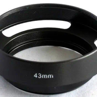 Promotion Metal Vented Lens Hood 43mm Filter Thread for Leica Samsung Panasonic MH-43 black