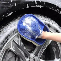 Car Cleaning Glove Solid Washable Car Wash Gloves Coral Mitt Soft Anti-scratch Car Wax Detailing Brush Auto Gloves Styling