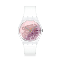 【SWATCH】Gent 原創系列 PINK DISCO FEVER 白色狂熱 男錶 女錶 手錶 瑞士錶 錶(34mm)