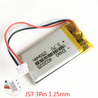 3.7V 250mAh 402035 Lithium Polymer LiPo Rechargeable battery JST 1.25mm 3pin connector for GPS Mp3 GPS bluetooth smart watch