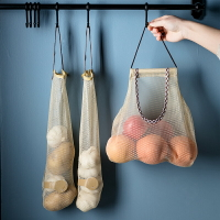 廚房果蔬收納網袋雜物袋掛袋大容量編織購物袋便攜鏤空網兜透氣