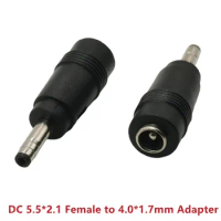 5.5x2.1 to 4.0x1.7mm 5.5 * 2.1 Female DC power plug adapter to 4.0*1.7mm Male For lenovo dell 2-pack