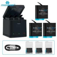 Coolshow For Gopro Hero 8 Black Battery Charger 1220mah For Hero 5 Hero 6 Hero 7 Hero 8 Batteries Camera Accesorios