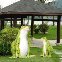 花園別墅庭院擺件青蛙玻璃鋼雕塑戶外園林景觀小品裝飾公園擺設
