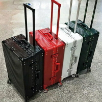 拉桿箱鋁框箱復古行李箱女男密碼箱學生韓版學生皮箱旅行箱