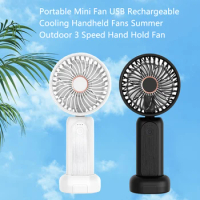Outdoor Hand Holding Fan Small 4000mAh Handheld Mini Fan Foldable Portable Neck Hanging Fans Speed USB Rechargeable Fan with