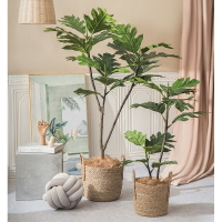 北歐風仿真綠植愛心榕琴葉榕植物假樹室內客廳落地盆栽裝飾擺件