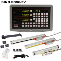 SINO SDS6-3V Metal Case 3 Axis Lathe Milling DRO Digital Readout And 5um KA-300 Linear Scale + KA-500 Slim Optical Encoder Ruler